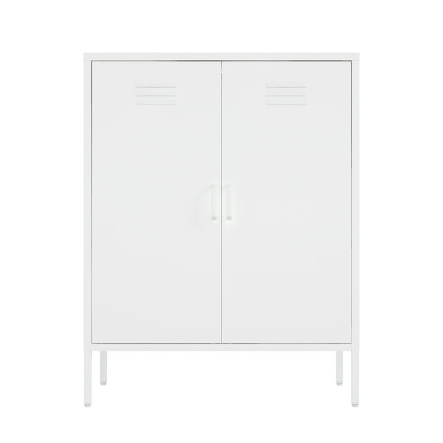Naomi Armoire d'Appoint Moderne 31,5 avec 3 Tablettes Ajustables, Blanc