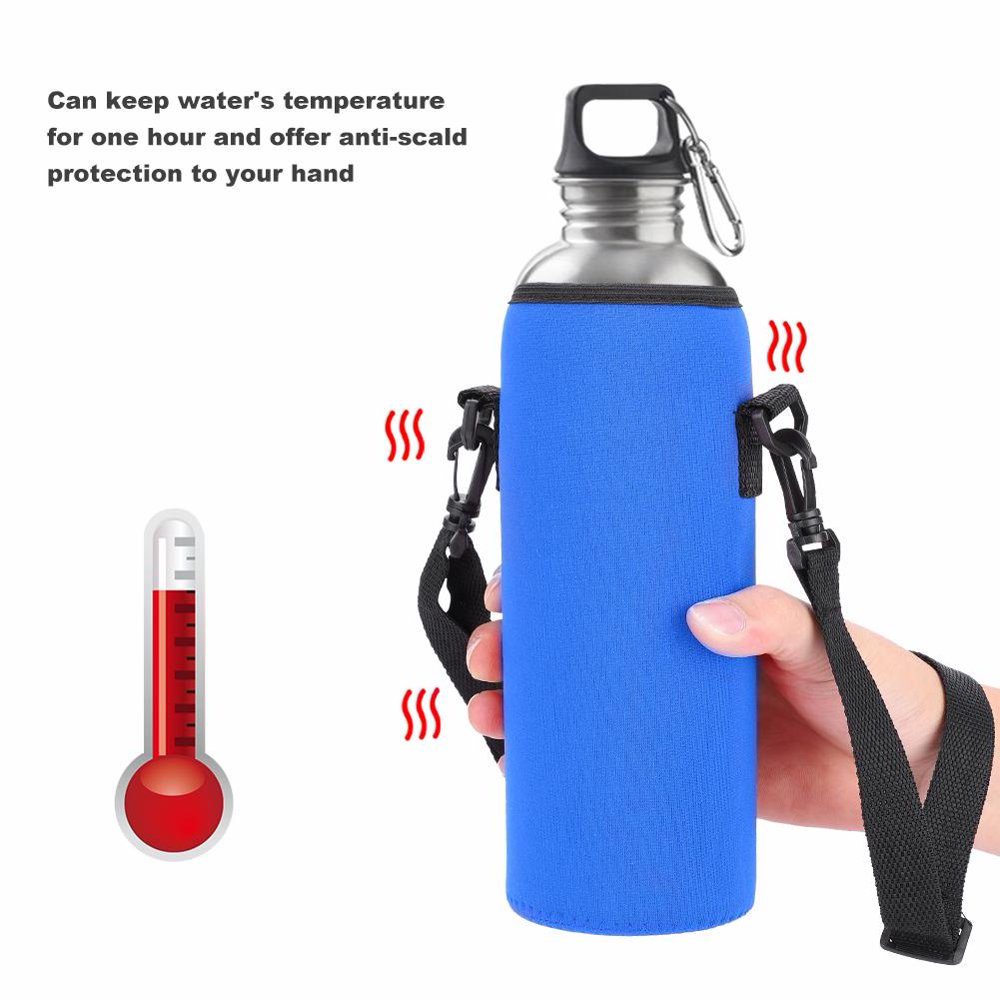 OTVIAP Outdoor 1000ml Water Bottle Insulated Cover Neoprene Carrier Bag