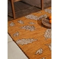 thumbnail image 4 of HAND KNOTTED WOOL FLORAL MODERN AREA RUGS - 6'x9', Rectangle Shape, Gold Brown Color, Classic Traditional Design, Low Pile Handmade Area Rugs for Living Room, Bed Room (N00922), 4 of 9