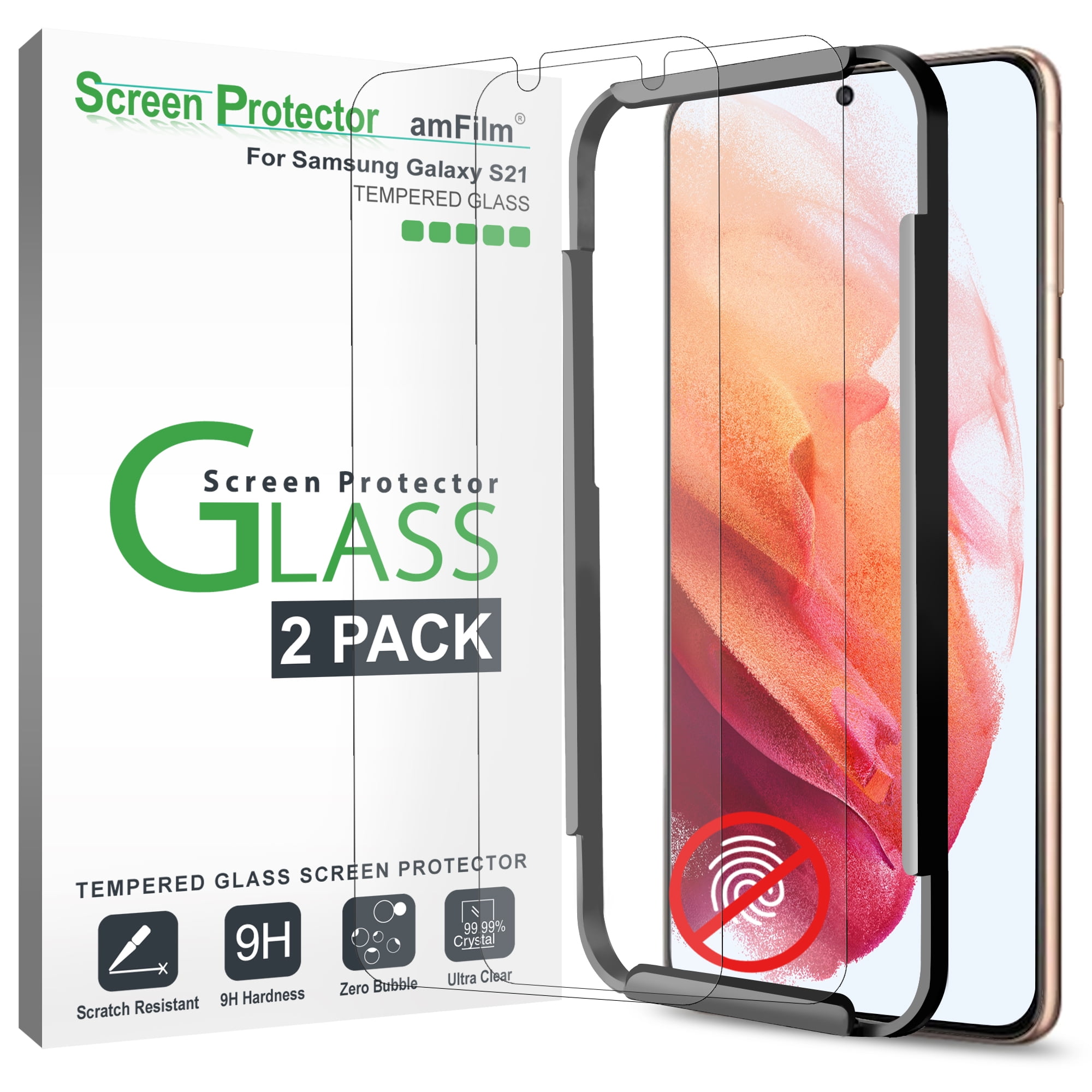 Arae Screen Protector for Samsung Galaxy S21 3 Pack HD Tempered Glass Anti Scratch Work with Most Case 6.2 inch 