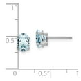 thumbnail image 3 of 14K White Gold Earring Stud (03) March Women'S Aquamarine Oval Blue 7 mm 5, 3 of 3