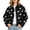 Black, variant on Women Polka Dot Swing Jacket Button Front Long Sleeve Jackets Lightweight Trendy Casual Coat