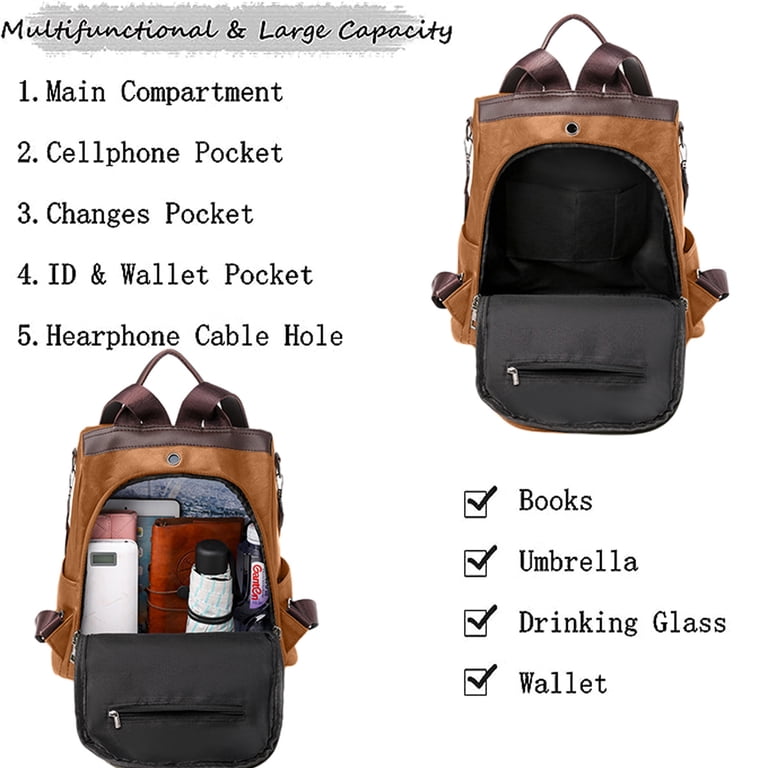 caramel leather backpack purse Upstate Promise Faux In Camel Crafted from full grain leather ACTOR CARAMEL- Leather Backpack 