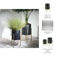 thumbnail image 4 of Decorative Flower Pots with Metal Stand for Home Decor - Modern Planters for Hallway, Entryway, and Living Room Decor - Indoor and Outdoor Pots for Plants Styling - Set of 2, 23", 19", Black & Gold, 4 of 12