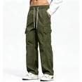 thumbnail image 2 of Big & Tall Stretch Cargo Pants Wide Leg Durable Twill Outdoor Work Trousers S-XL（1 piece）, 2 of 8