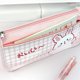 thumbnail image 3 of Canvas Pencil Case Cute Grid Design Large Capacity Stationery Pouch School Pencil Bag for Students Pink, 3 of 3