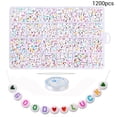 thumbnail image 1 of Langgg 1200 Pcs White Beads with Letters 7mm Acrylic Alphabet Beads A-Z Beads for DIY Jewelry Making Necklaces Bracelets Handmade Gift, 1 of 6