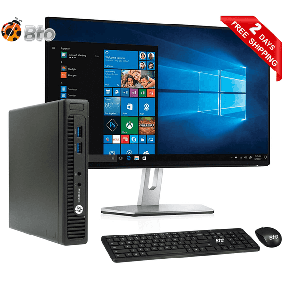 Restored HP 800 G1 Desktop Tiny Micro Computer PC Intel Core i5-4570 Processor 16GB Ram 500GB HDD, 19" LCD Bto KB and Mouse Wifi Adapter Windows 10 Pro (Refurbished)