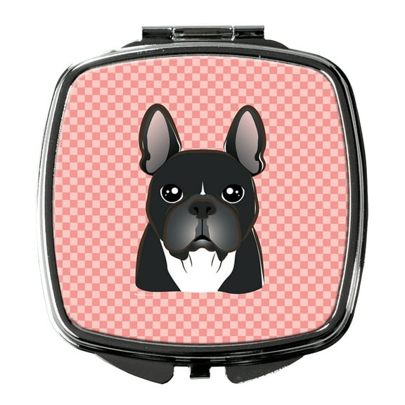 Checkerboard Pink French Bulldog Compact Mirror BB1227SCM