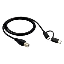 GJX Smartphones to Printer OTG Cable Micro USB & Type C to USB-B Cord Data Wire