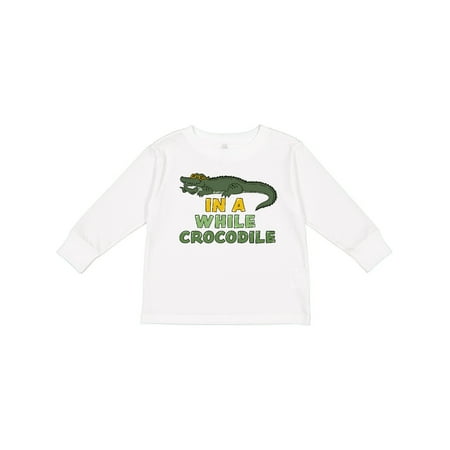 

Inktastic In a While Crocodile with Cool Green Crock in Sunglasses Gift Toddler Boy or Toddler Girl Long Sleeve T-Shirt