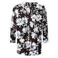 thumbnail image 4 of Idoravan 3/4 Sleeve Tops for Women Womens 3/4 Sleeve Tops Plus Size Fashion Floral Shirts for Women Fashion Women's Casual Printed Round Neck 3/4 Sleeve T-Shirt Fashionable Blouse Tops, 4 of 7