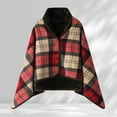 thumbnail image 4 of Warm Flannel Wearable Blanket, Plush Plaid Lap Blanket Wrap Poncho with Buttons 80*130cm super soft, lightweight, sturdy and warm, 4 of 5