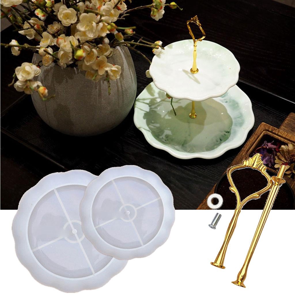 Osdhezcn Round Shape Fruit Platter Epoxy Resin Casting Molds for Making Home Decor Gift