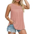 thumbnail image 3 of Plus Size Tunic Tops for Women Comfy Solid Color Shirts Basic Loose Fit Camis Light Pink XL, 3 of 7