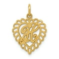 thumbnail image 1 of Pendentif Charme Collier Monogramme Initiale Lettre H Cœur en Or Jaune 14k, 1 of 6
