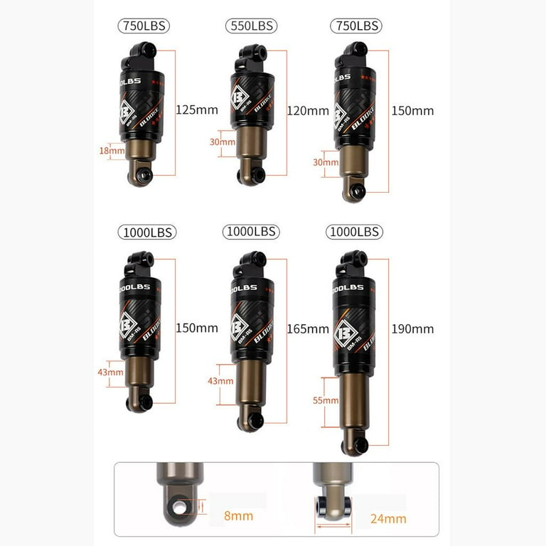 165mm rear mtb shock 2025