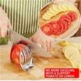 Tomato Slicer Lemon Cutter Multipurpose Handheld Round Fruit Tongs