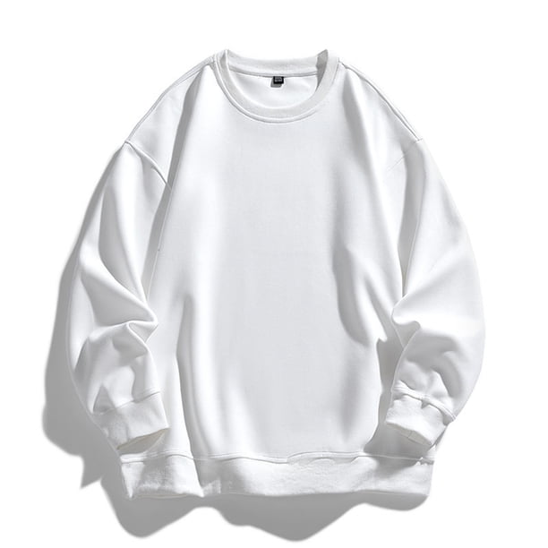 pstuiky hombres de manga larga, Camisa blusa con capucha ligera de color liso para hombre con cuello redondo suelto y base de regazo tops de invierno para hombre l
