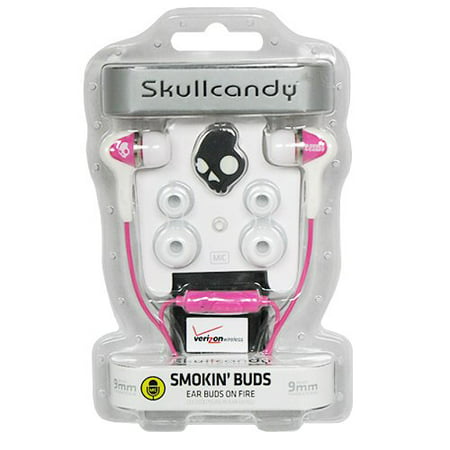 Skullcandy Pink SMOKIN' BUDS Headphones with In-Line Mic in Retail (Best Cheap Skullcandy Earbuds)