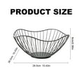 thumbnail image 2 of Basiess Wire Fruit Basket, Single Tier Decorative Stand for Kitchen Counter, Centerpiece Holder for Vegetables Bread Towels, Farmhouse Organizer Black1, 2 of 8