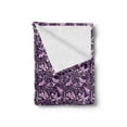 thumbnail image 2 of Spring Soft Flannel Fleece Throw Blanket, Nature Themed Image with Abstract Butterflies and Floral Branches, Cozy Plush for Indoor and Outdoor Use, 50" x 70", Dark Purple Multicolor, by Ambesonne, 2 of 5