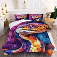 thumbnail image 5 of 3 Pieces Duvet Cover Set-Abstract 3D Anaconda- 3D Print Bedding 1 Duvet Cover 2 Pillowcases Natural Animals Comforter Set Soft Breathable for Boys Girls Children Duvet Set 9B54ANI13, 5 of 6