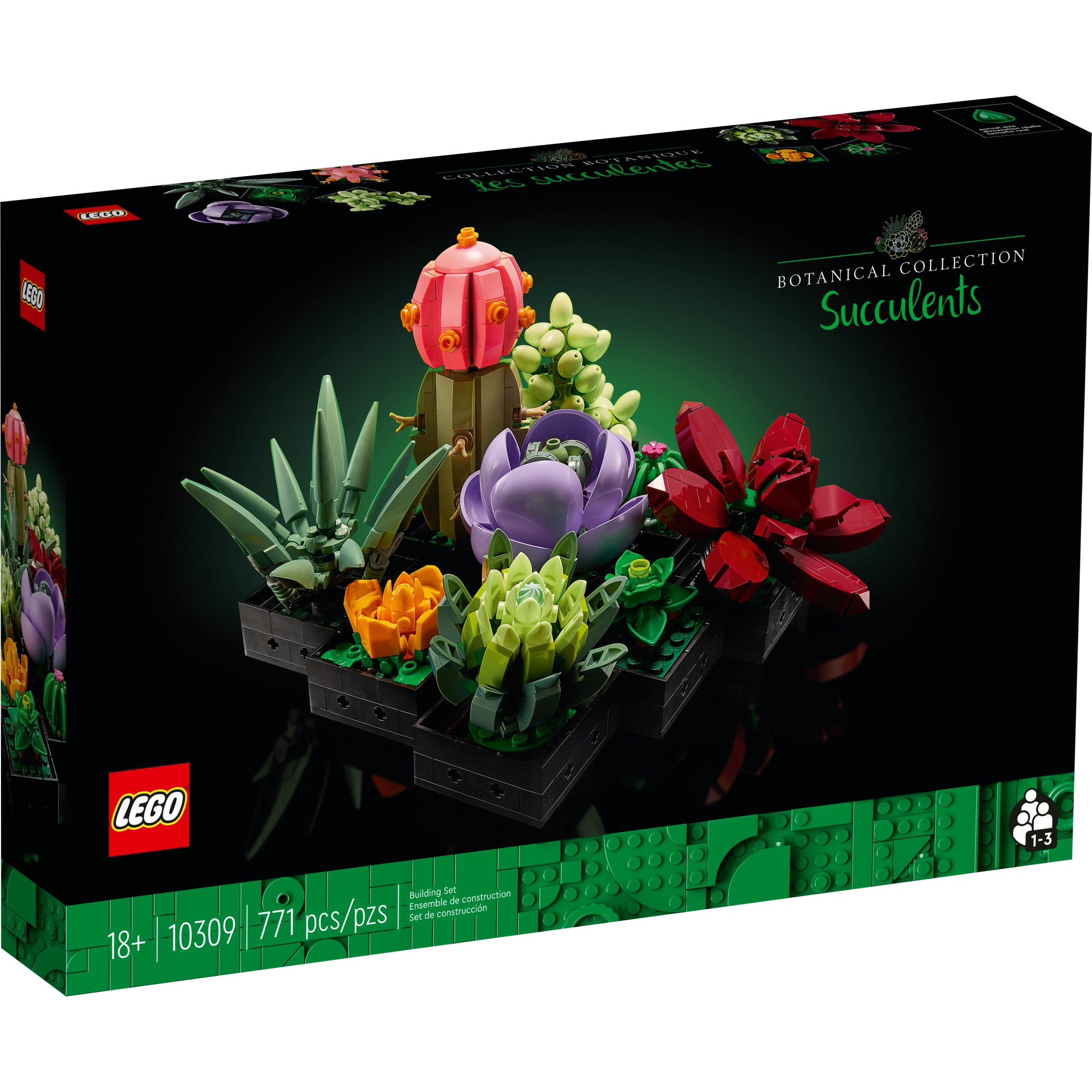 LEGO Icons Succulents, 5" Artificial Plant, Multicolor, Plastic, for Home Decor
