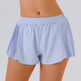 thumbnail image 2 of OSOLU Women Yoga High Waist Running Shorts Mesh Lined Quick Drying Exercise Fitness Exercise Shorts Sports Soft Tummy Control Workout Athletic Gym Bottoms Blue XXXL, 2 of 5