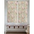 thumbnail image 6 of Living Room Curtains 72 Inches length, Pink Flowers Window Treatment Curtain Drapes, Green Country Botanical Floral Leaves Light Filtering Drapes for Bedroom Laundry Room, 52"x72", 2 Panels, 6 of 7