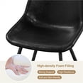 thumbnail image 3 of Topeakmart 2PCS Vanity Faux Leather Dining Chairs with Metal Legs for Dining Room, Black, 3 of 8