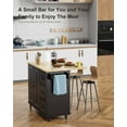 thumbnail image 4 of 42" Kitchen Islands Cart on Wheels with Storage, Black, 4 of 7
