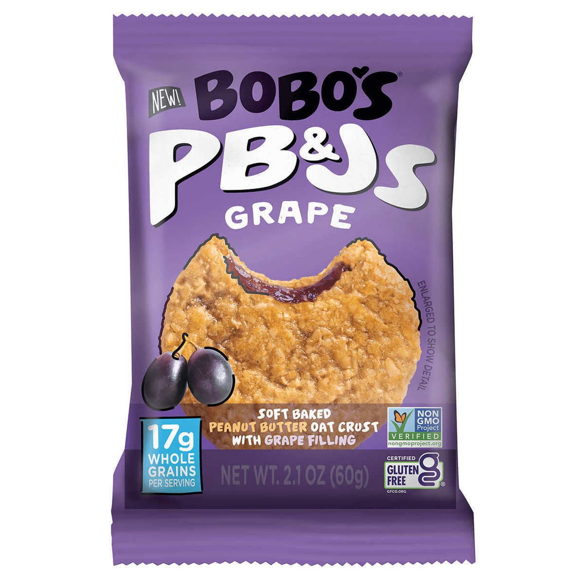 Bobos PBandJs Oat Sandwich Bar Variety Pack 2.1 Ounce (Pack of 20)