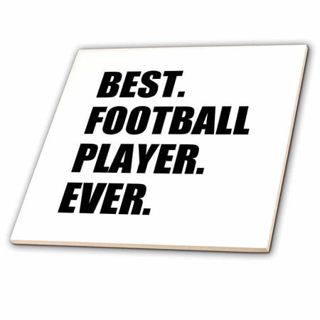 3dRose, Best Football Player Ever - fun gift for soccer or American football, 8 Inch Ceramic Tile