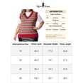 thumbnail image 2 of Suéter de talgrande pamujer, chaleco Argyle con cuello en V, suéteres sin mangas de punto rojo 1X, 2 of 6