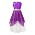 thumbnail image 2 of CHICTRY Kids Girls Lyrical Dance Dress Sleeveless Metallic Celebration of Spirit Dance Dress Tunic Praise Worship Gown Purple 12, 2 of 7