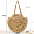 thumbnail image 2 of Straw Handbags Women Handwoven Round Corn Straw Bags Natural Chic Hand Large Summer Beach Tote Woven Handle Shoulder Bag, 2 of 6