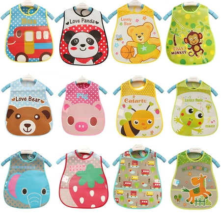 JOYFEEL Clearance Cartoon Baby Bibs EVA Waterproof Newborn Translucent Bibs Feeding Baby Cloths Saliva Towel Print Apronfor (Best Bibs For Newborns)