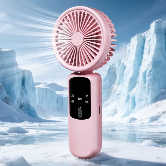 chaungfeng Portable Handheld Fan, Rechargeable Mini Fan with 3 Speeds Quiet USB Small Fan for Travel Office Home Outdoor - Pink