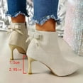 thumbnail image 7 of Mostsola Kitten Heel Ankle Boots for Women Side Zip Pointy Toe Bowknot Dress Booties Stiletto, 7 of 7