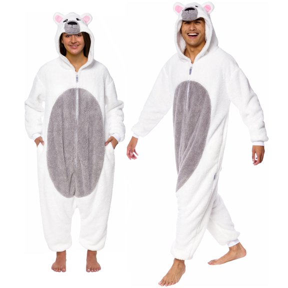 ¡Onesie Funziez! Disfraz de oso sherpa para Halloween con forma de animal adulto