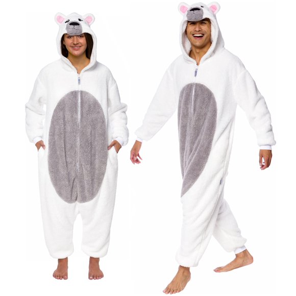 ¡Onesie Funziez! Disfraz de oso sherpa para Halloween con forma de animal adulto