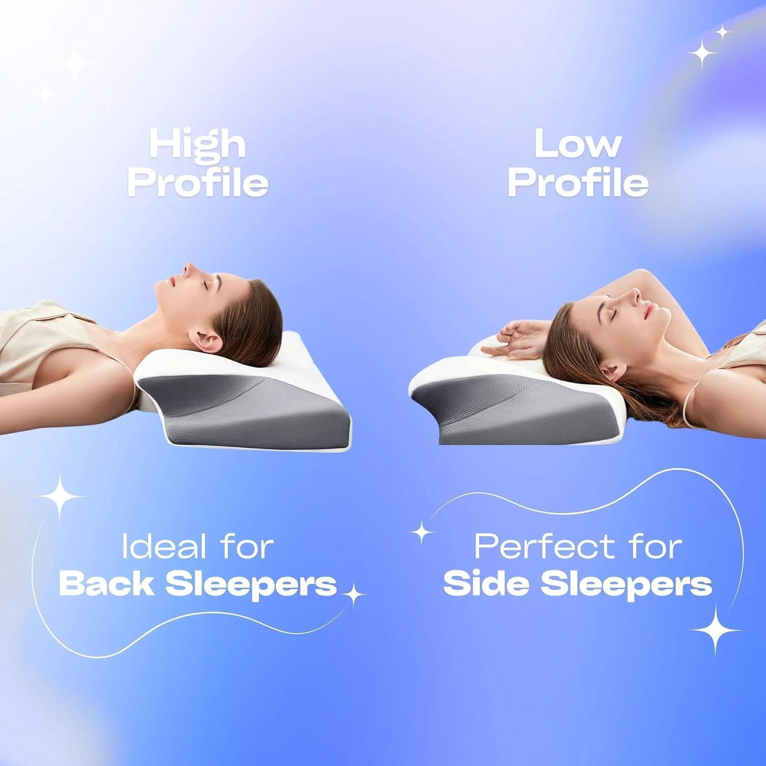 Airway Pro Sleep Apnea Relief Pillow, Pillow Haven Neck Pillow, Ergonomic Adjustable Height Neck Support Memory Foam Bed Pillows, Odorless Orthopedic Deep Sleep Cervical Pillows