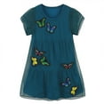 thumbnail image 2 of Kkkded Girls Short-Sleeved Dresses for Kids Toddler,2-8Years Baby Princess Dress Summer Gauze Dress Fashion Summer Butterfly Embroidery Dress, 2 of 8