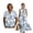 Blue Toile De Jouy House, variant on Tropical Hibiscus Palm Leaves Print Cotton Linen Matching Couple Outfits Sleeveless Summer Dresses for Women with Pocket Button Down Shirts for Men Matchings Set Couple Clothes, Size L