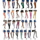 thumbnail image 3 of Sonducket Medias pantimedias por encima de la rodilla calcetines largos Iris rayas calentador muslo alto juego de rol Cosplay niñas disfraces Medias Tipo 3, 3 of 6