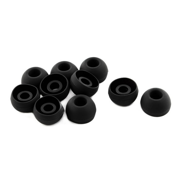 Silicone Mobile Phone Headset Headphone Buds Ear Tip Cover Black 10 PCS # 1