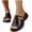 Black, variant on hoksml Women's Rhinestone Platform Slide Sandals, Open Toe Chunky Heel Mules, 2-Way Wear, Black White