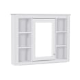 thumbnail image 5 of 35'' x 27.5'' Medicine Cabinet, Wall Mounted Bathroom Storage Cabinet, Modern Bathroom Wall Cabinet with Mirror, Mirror Cabinet with 6 Open Shelves, White, 5 of 9