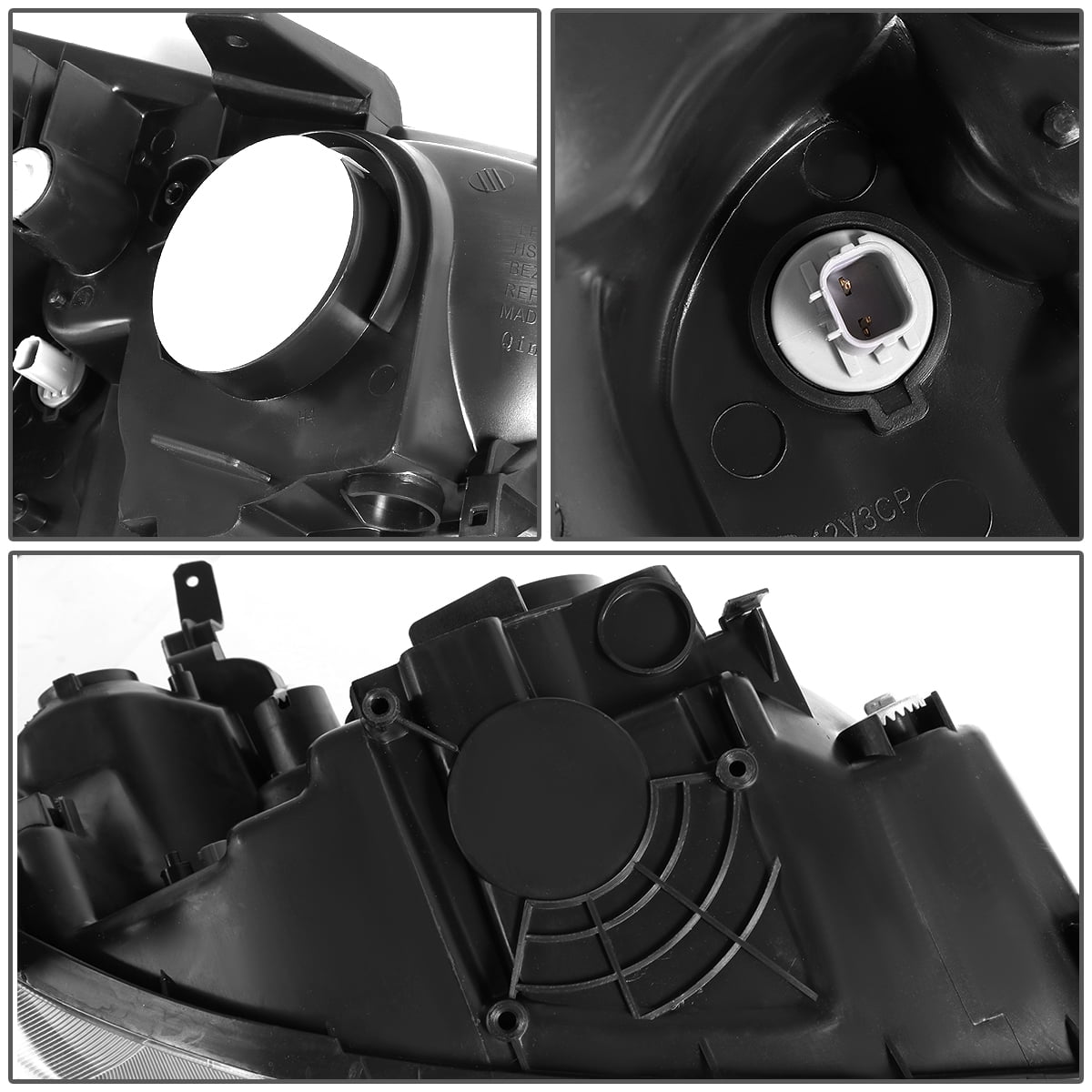 DNA Motoring HL-OH-HC01-BK-AM Headlight Assembly Driver and Passenger Side